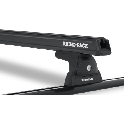 Rhino Rack JA8356 - Heavy Duty RLT600 Trackmount Black 2 Bar Roof Rack for NISSAN Navara 4dr 4dr Ute from 2021