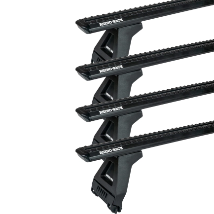 Rhino Rack JC-05070 Sportz RL150 Black 4 Bar Roof Rack for Land Rover Range Rover 5dr SUV with Rain Gutter (1972 to 1995) - Gutter Mount